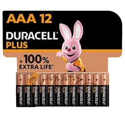 Duracell Plus AAA Batteries (12 Pack) - Alkaline 1.5V - Up To 100% Extra Life - Reliability For Everyday Devices - 0% Plastic Packaging - 9 Year Storage - LR03 MN2400 (Package may vary)